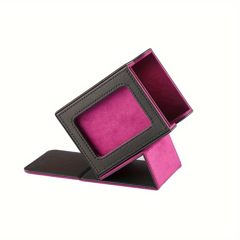 

Display Window Game Card Organizer Single Sleeved Cards PU Leather Trading Card Storage Box Protectors Container Cards Case