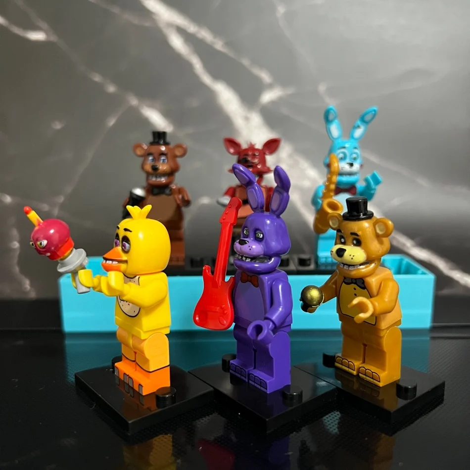 6 Stück FNAF Actionfiguren Spielzeug aus Five Nights, Ornamente, zusammengebautes Spielzeug, DIY-Modell, Spielzubehör, Kindergeburtstagsgeschenke – Detail 4
