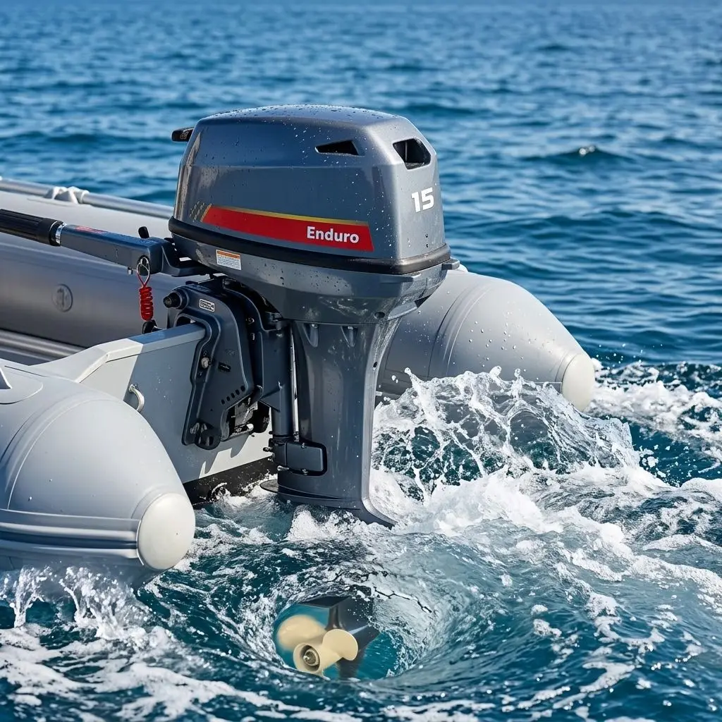 2 Stroke 15HP Enduro Outboard Motor Water Cooled  Boat Engine For Fishing Inflatable RIB Dinghy Marine Motor
