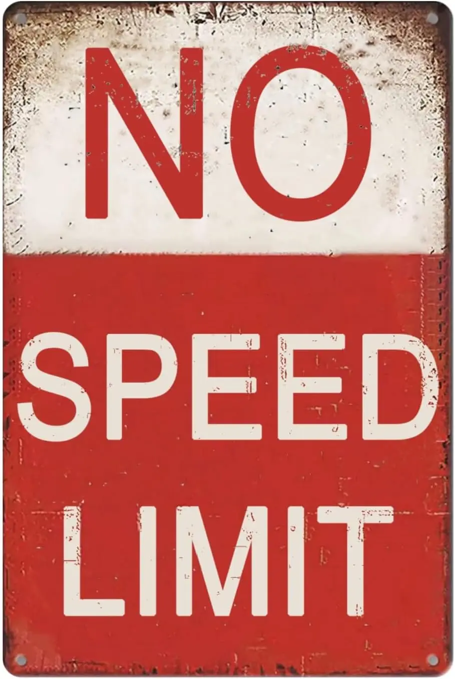 No Speed Limit Sign Vintage Tin Sign No Speed Limit Street Road Signs Man Cave Decor Retro Metal Sign Street Signs For Bedroom F