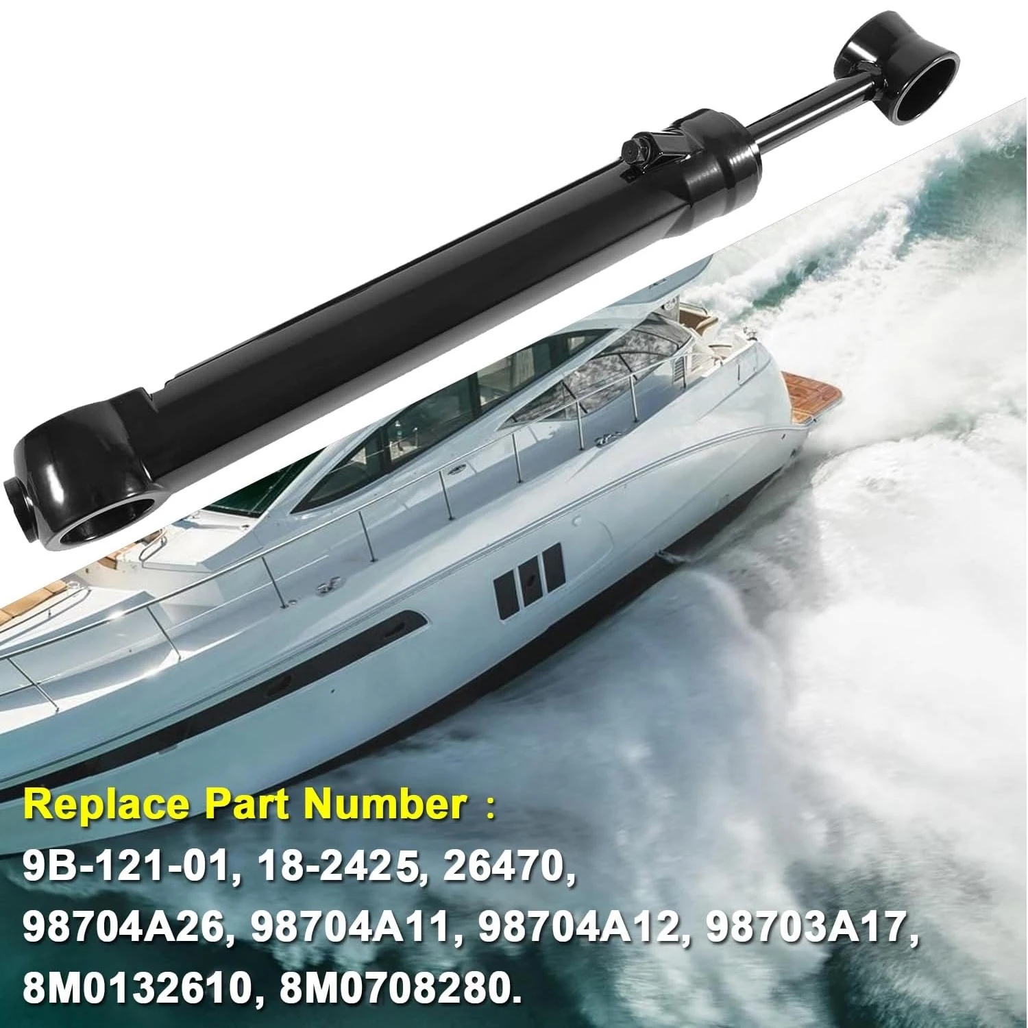

8M0708280 Stbd Trim Ram Cylinder-Power Trim Fits for all Mercruiser Bravo I,II,III, Replacement part 9B-121-01, 98704A26