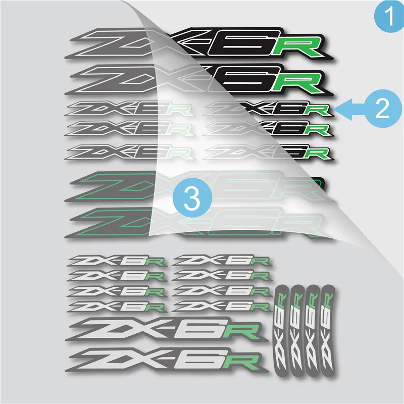 Zx6r высококачественные светоотражающие водонепроницаемые наклейки на корпус Мотоцикла, амортизатор, топливный бак, знак, наклейка, аксессуары для