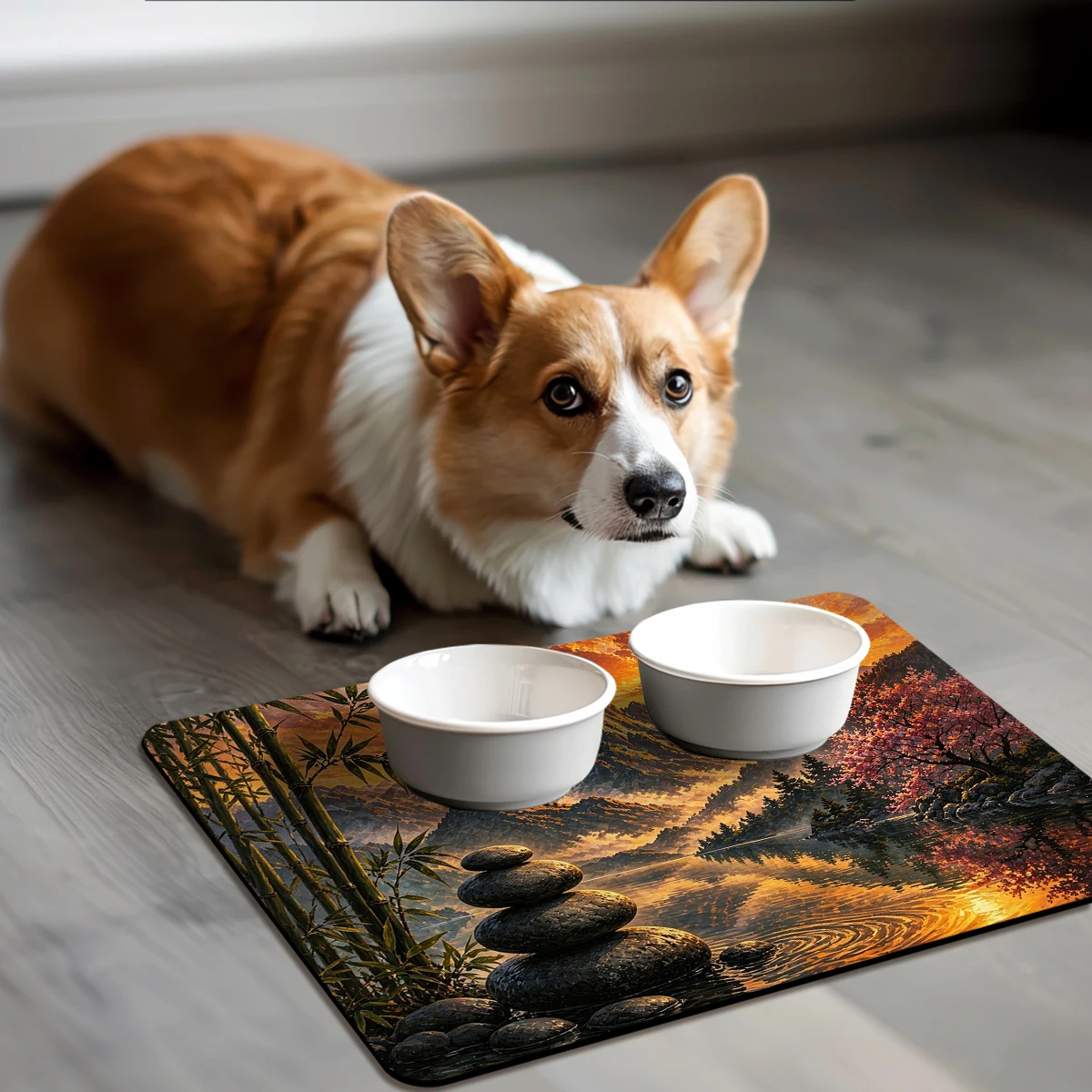 Abstract Portrait Pattern Polyester Absorbent Mat - Stylish Home Decor Mat for Kitchen, Bathroom and Entryway Use