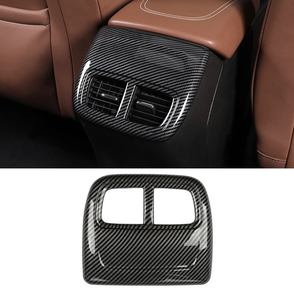 For Buick Regal 2017 2018 2019 Carbon Fiber Car Rear Armrest Air Vent Outlet Cover Trim Frame Decor Sticker Accessories