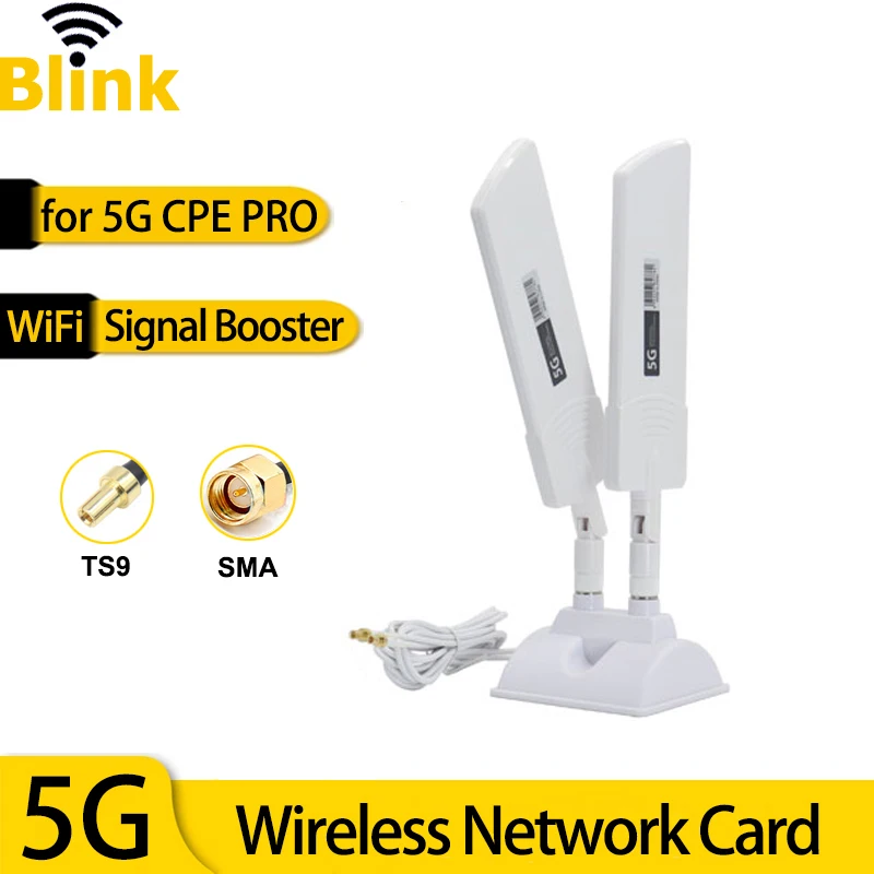 Antena externa para enrutador 5G CPE PRO, amplificador Omni de 42dBi, Base magnética TS9 SMA macho para tarjeta de red inalámbrica, amplificador de