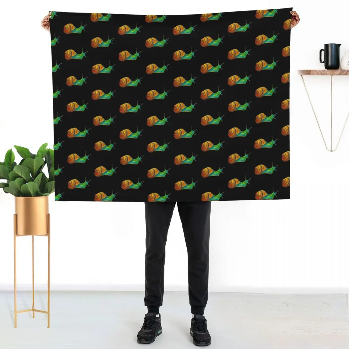 Nelson the Snail Throw Blanket Cozy Napping Blanket Gift for Mom Dad
