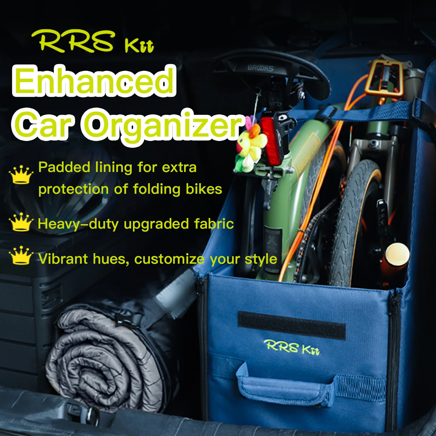 

RRSKit Upgraded Foldable Bike Loading Bag For Brompton 14-16 Inch Waterproof Oxford Cloth with Dust Cover