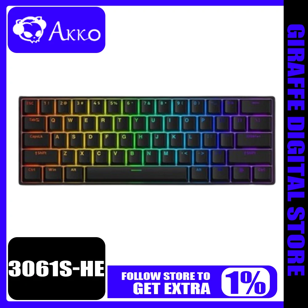 

Akko 3061s-He Black Magnetic Switch Keyboard 8k Hz Rgb Backlight Return Mechanical Keyboard Esports Pc Game Accessories Vorlant