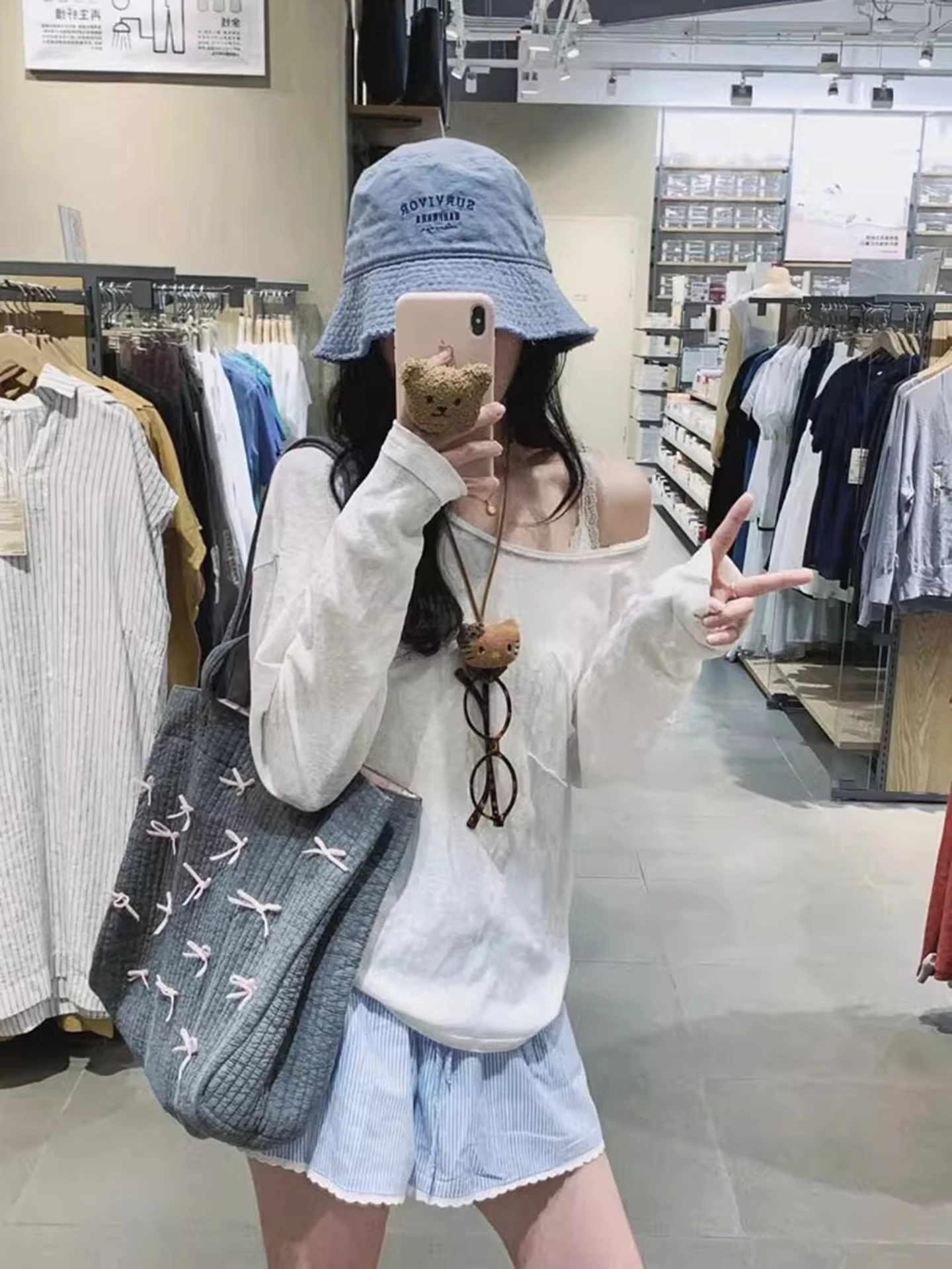 Niebieskie, w paski, koronkowe spodnie damskie na lato, luźny krój, szerokie nogawki, wysoki stan, długość ort, inny materiał 00