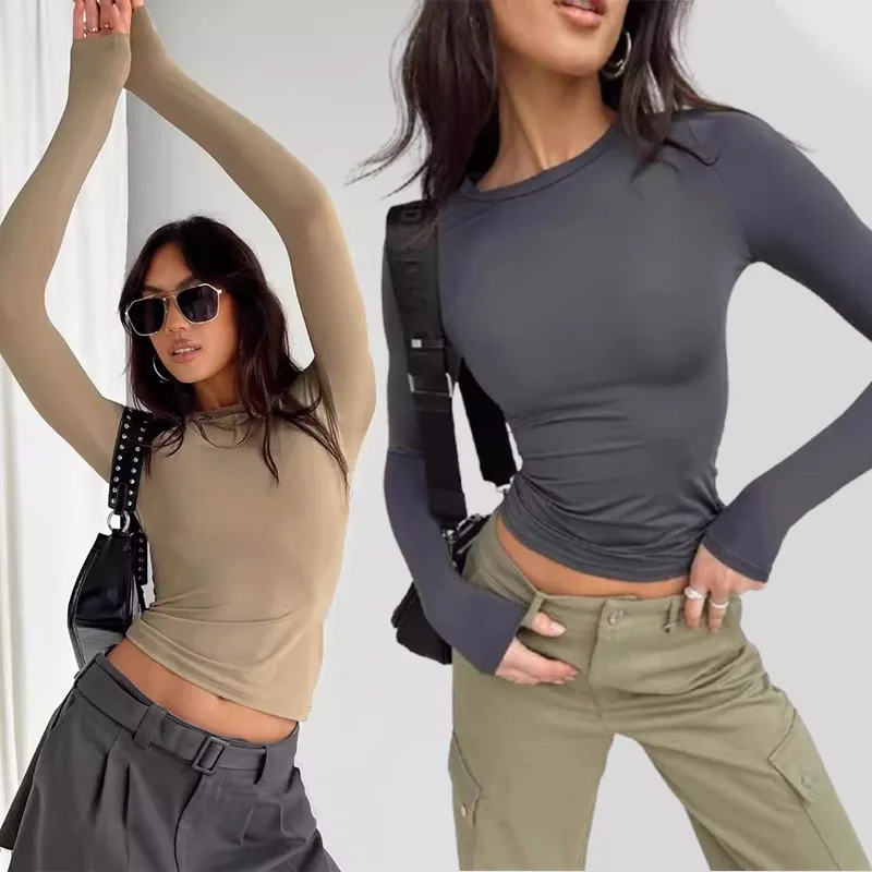 

New Quick-Dry Yoga Long-Sleeve T-Shirt Breathable Running & Fitness Wear Form-Fitting Pilates Top