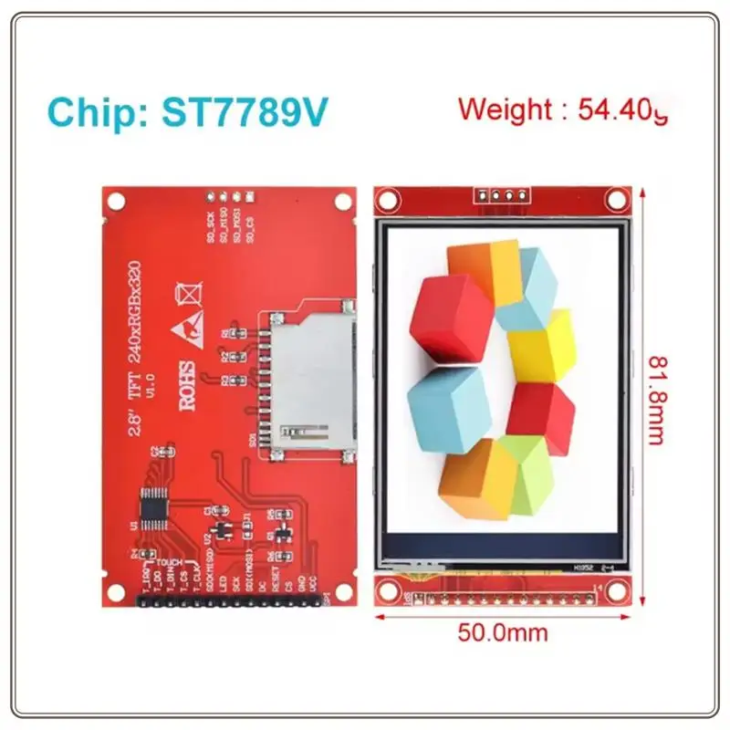 موثوقة-240X320 2.8 بوصة SPI TFT LCD لوحة اللمس وحدة المنفذ التسلسلي مع ملحق عرض PCB ST7789V ، 240X320 2.8 بوصة SPI TFT L