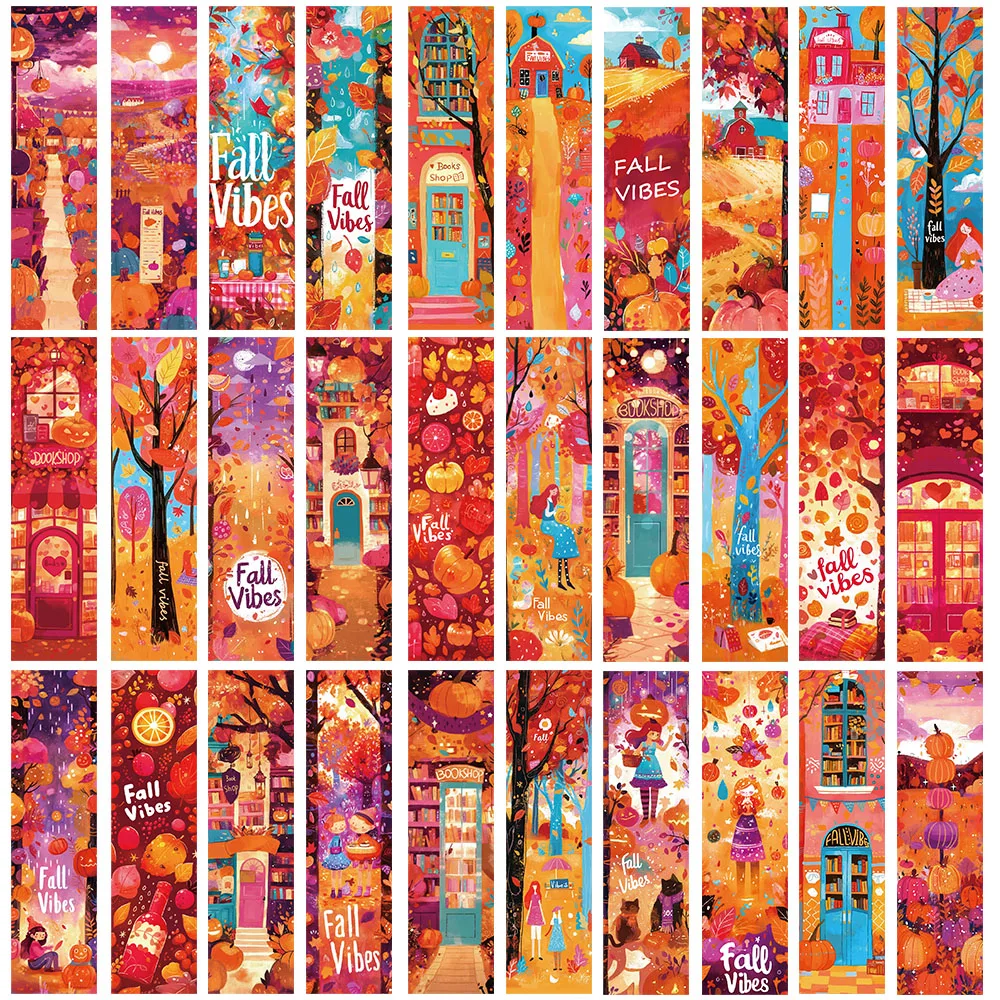 30PCS Creative Fall ins Bookmark Decoration Student Books Page Annotations Gift Personalized Bookmarks