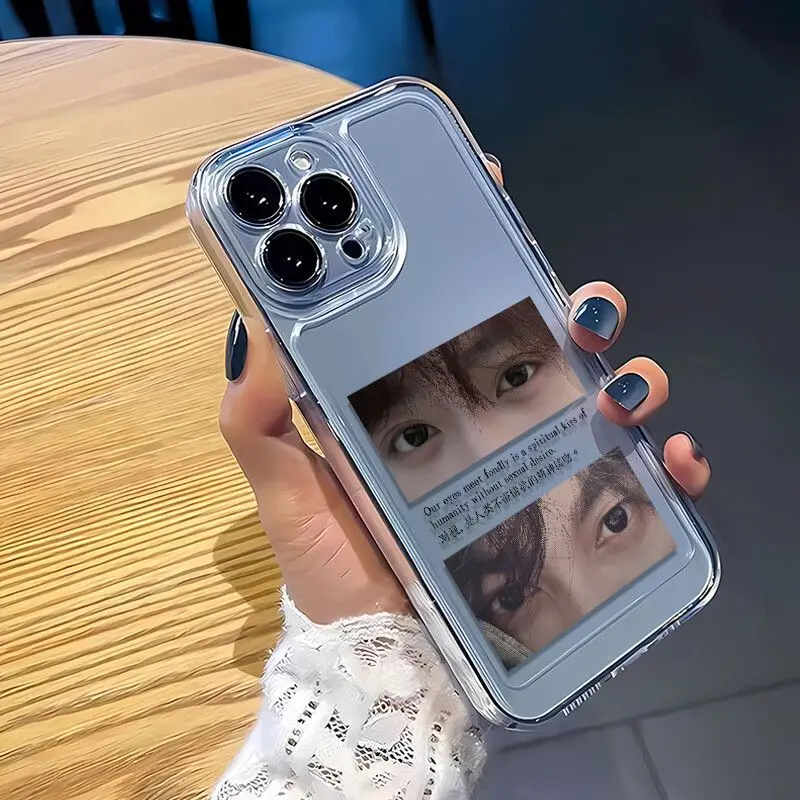 Fashionable Estheticism Eye English Phone Case For iPhone 17 16 15 14 13 12 11ProMax XR XS MAX 8PLUS MINI INS Transparent Cover
