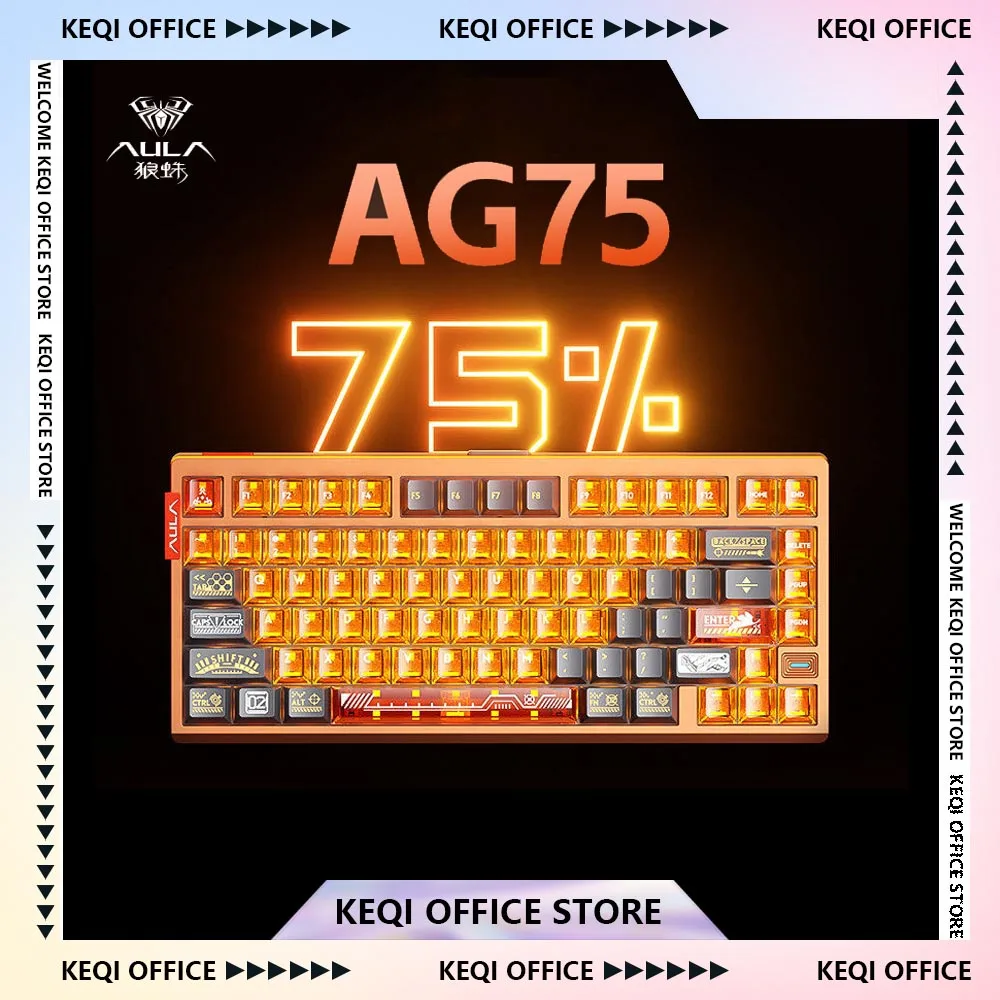 

Aula AG75 Mechanical Keyboard Magnetic Axis Full Metal Case 75% Layout Wired Gaming Keyboard For Fps Games Valorant Cs2 Custom