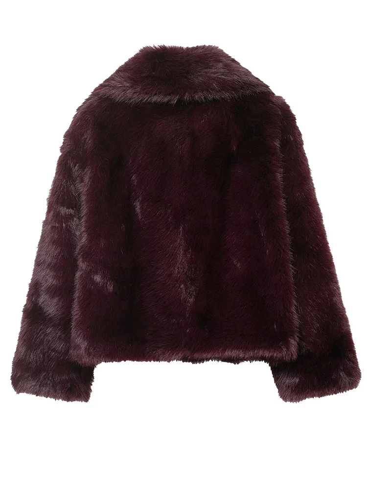 Giacca in pelliccia da donna 2025 Giacca da donna a maniche lunghe con bottoni Laple Cappotto corto da strada High Street Cappotti in tinta unita autunno inverno da donna