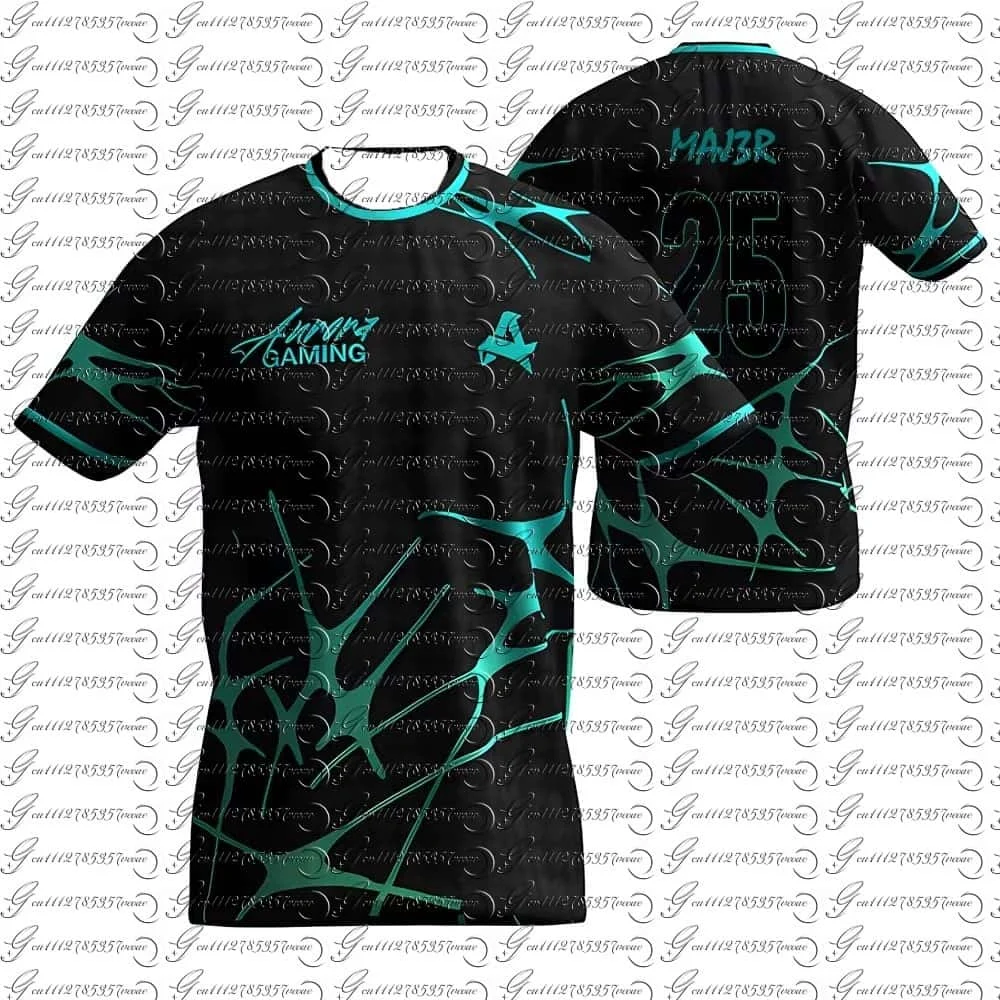 Aurora Gaming E-Sports Club Neue Sommeruniformen CS2 ESL Pro League Trainingstrikots Spieler-personalisierte T-Shirts Familien-Matching – Detail 5