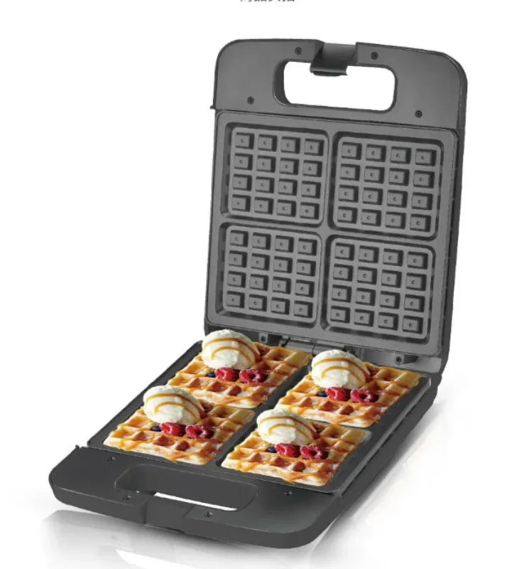 Multifunctional 4 Slice Breakfast Maker Electric Waffle Sandwich Steak Grill Non-Stick Household Kitchen Cooking Appliance