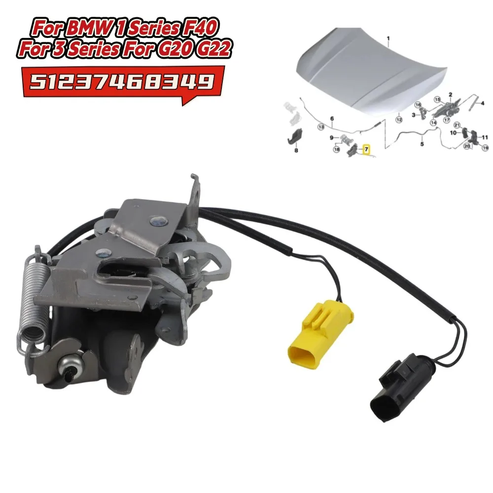 

Front Left Engine Bonnet Lock for BMW 1 Series For F40 and 3 Series For G20 G22 51237468349 Replacement Car Exterior Parts