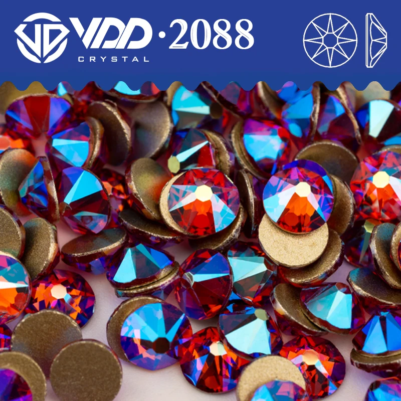 VDD 099 Rose AB SS16-SS30 High Quality AAAAA 2088 Rhinestones Crystal Flatback 16cut Stones For DIY Crafts Nail Art Accessories