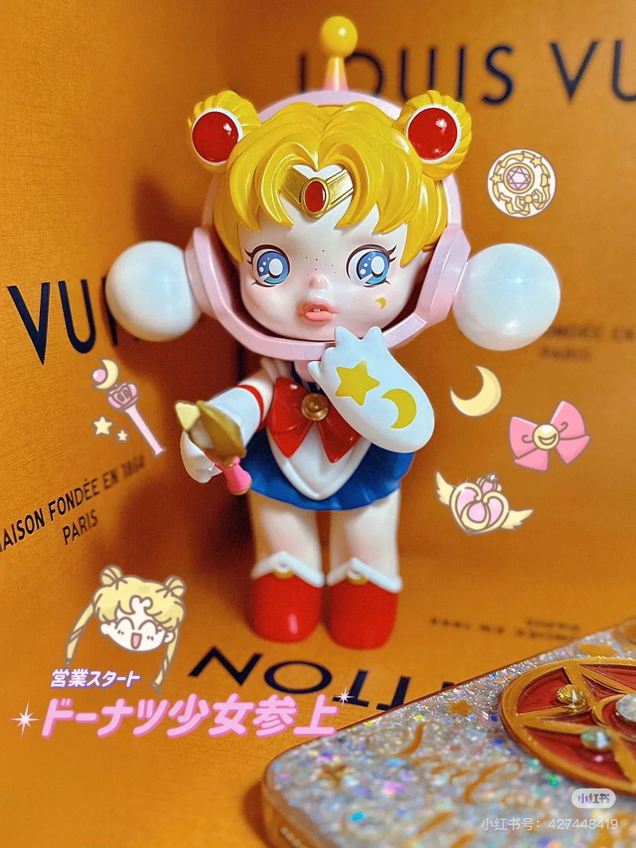 Genuine 18cm Skullpanda X Sailor Moon Figure New Skullpanda Collection Action Figurine Model Pvc Statue Cute Model Gk Toy Gift