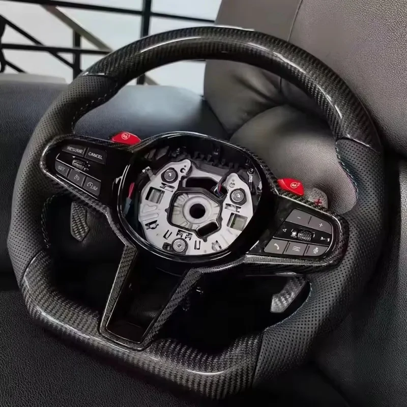 Customized Carbon Fiber Leather Car Steering Wheel For BMW G20 G87 G38 G22 G26 G30 G80 G82 M5 M3 M4 CS Car Interior Accessories