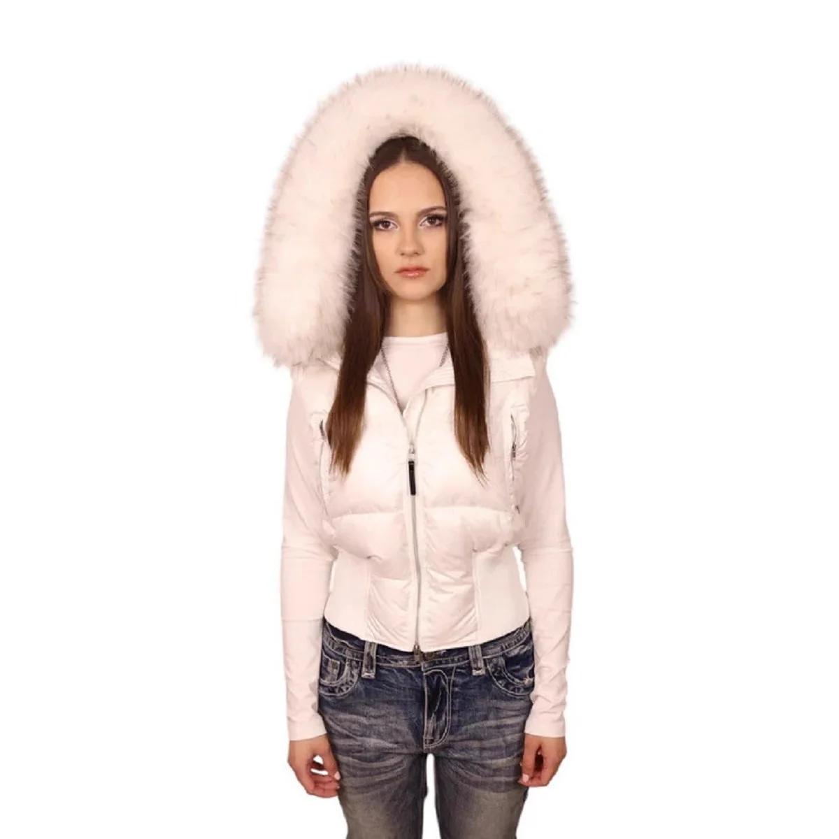 

Winter New Womens Street Trend Design Detachable Fur Collar Cotton Jacket Waist Slimming Jacket Solid Color Jacket