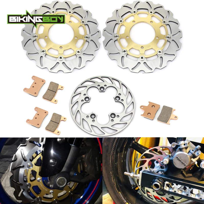 BIKINGBOY For Suzuki GSXR GSX-R 1000 01 02 03 04 05 06 07 08 Front Rear Brake Discs Disks Rotors + Pads K1 K2 K3 K4 K5 K6 K7 K8