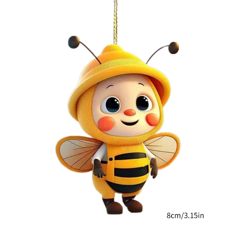 Acrylic Bees Car Rear View Mirrorr Hangings Decorations Pendants for Automotive Dropship