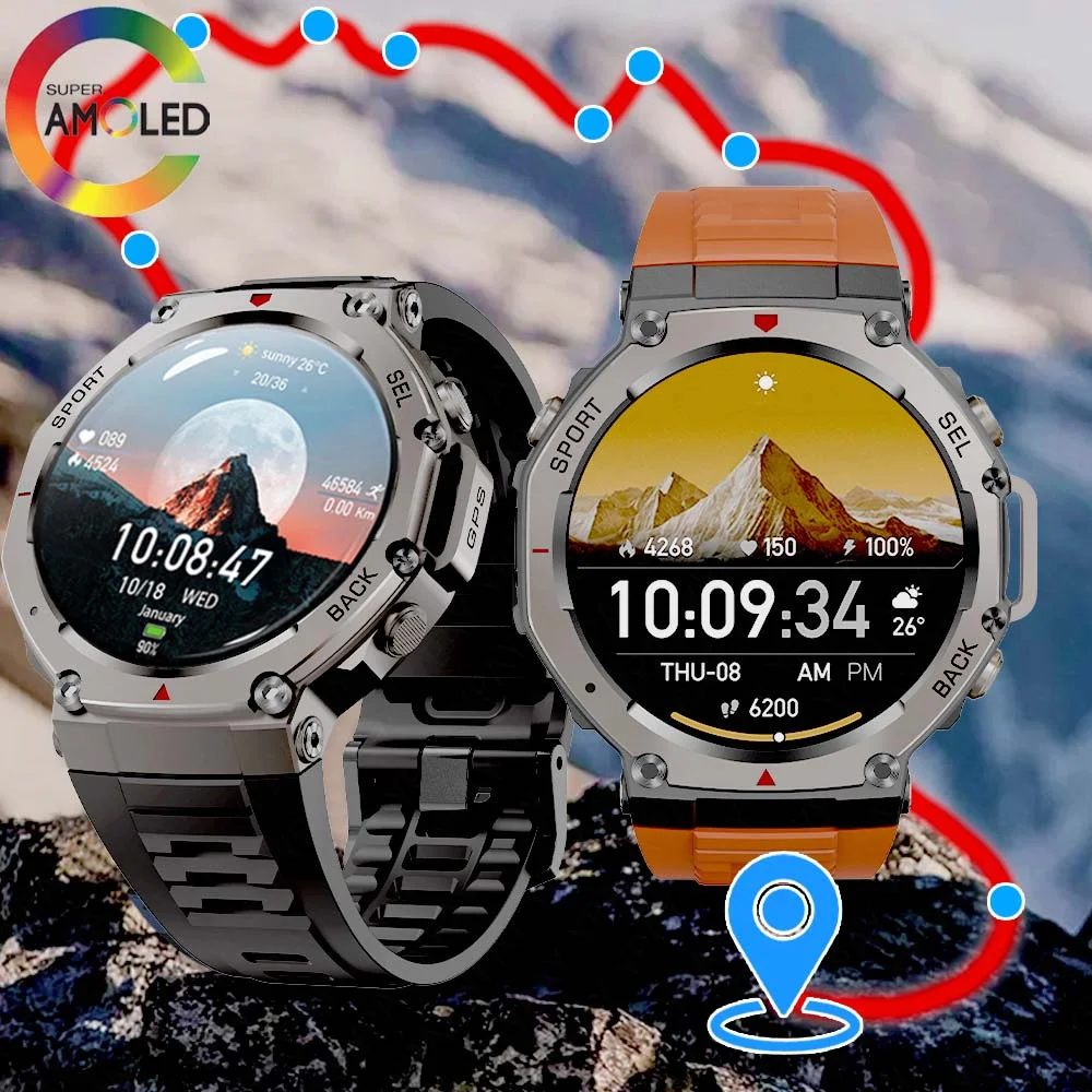 

New GPS Smart Watch 10ATM Waterproof Built-in Dual-band GNSS Compass Military Sport Smartwatch Men 2025 New For Xiaomi Ultra