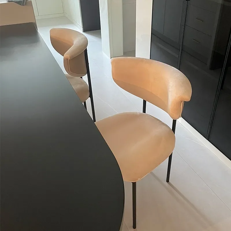 Kursi Nordic santai mewah, kursi Hotel santai dapur meja kamar tidur logam komersial mebel rumah