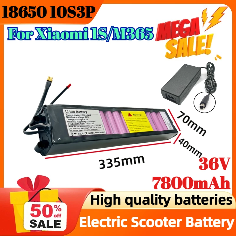 

18650 10S3P 36V 7800mAh Litium Ion Battery Pack for Xiaomi 1S/M365 Electric Scooter with Communication 42V 2A charger
