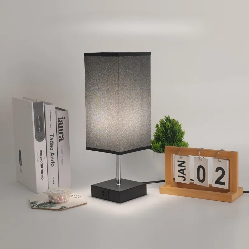 

Postmodern Small Floor Lamps USB Touch Charging Desk Table Lights LED Tricolor Infinite Dimming Bedroom Fabric Decorative Home