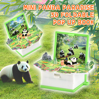 2025 3D Pop-Up Keychain, Auto-Folding panda and Mount Tai Book Charm with Button,Collector's Gift, Novelty Desk Decor & Cute Toy