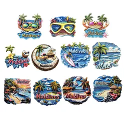 Asia Maldives Resin 3D Fridge Magnets Tourism Souvenir Refrigerator Sticker Handicraft Gift Decoration