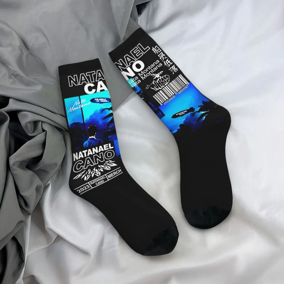 Chaussettes de sport en polyester pour hommes et femmes, Happy Funny, Natplanes el Cano, NMiMontana, Singer, Casual, Spring, Summer, Autumn, Winter