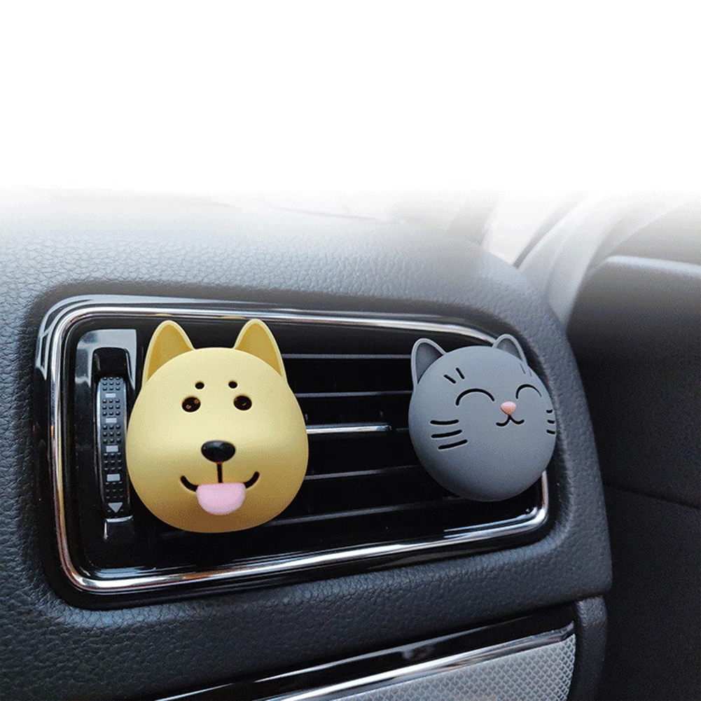 Cute Air Vent Clip Charm Air Freshener Cat Shaped Diffuser with Magnet Car Accessory Auto Interior Decoration