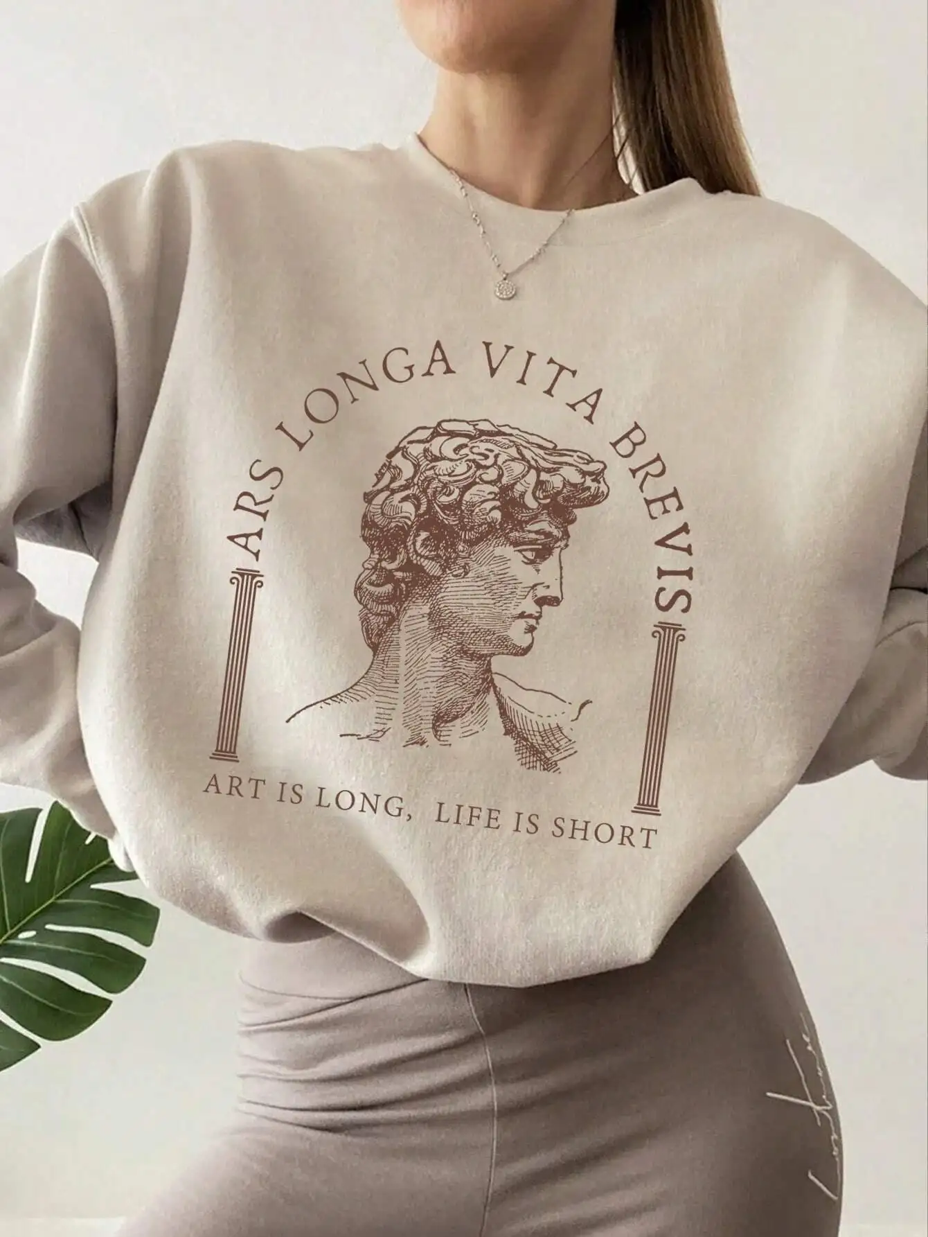 

Ars Longa Vita Brevis Graphic Sweatshirt for Women, Drop Shoulder Long Sleeve, Art Quote Design, Fall Back to School Outfit