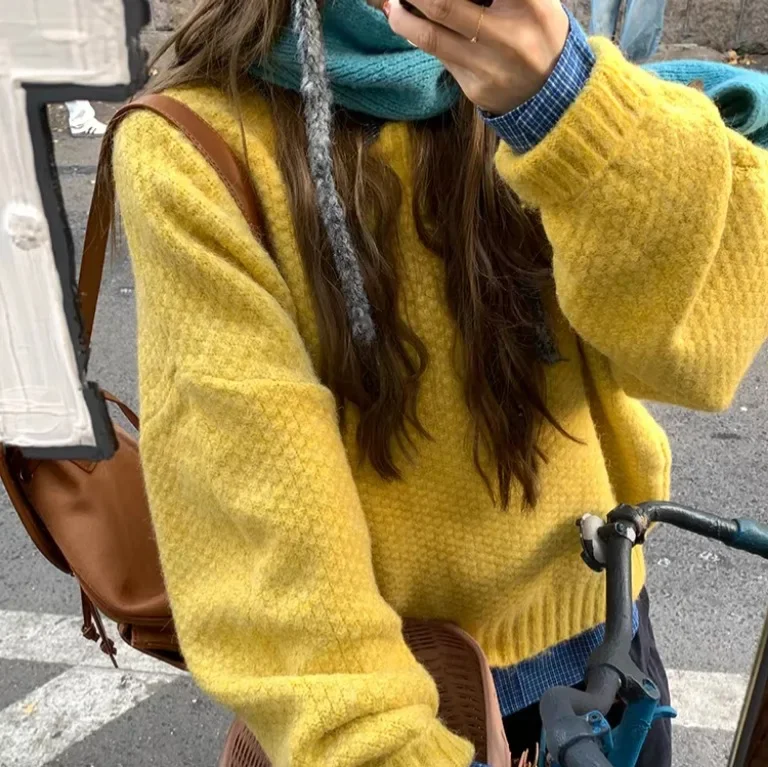 طبقة أساسية ملابس خارجية شتاء وصول جديد دائم مريح الأناناس منقوشة المرأة تريكو لينة مريحة سترة علوية