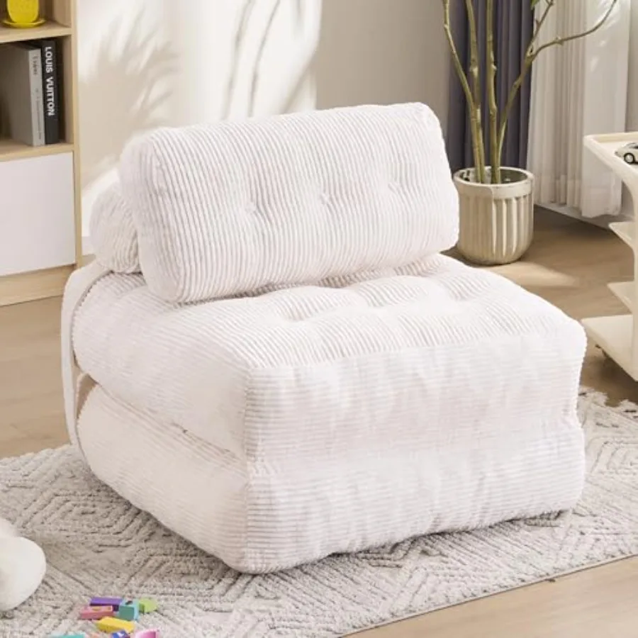 

Folding Sofa Bed Convertible Comfy Foam Couch Bed Bean Bag Lounger Foldable Memory Foam Mattress with Pillow Portable