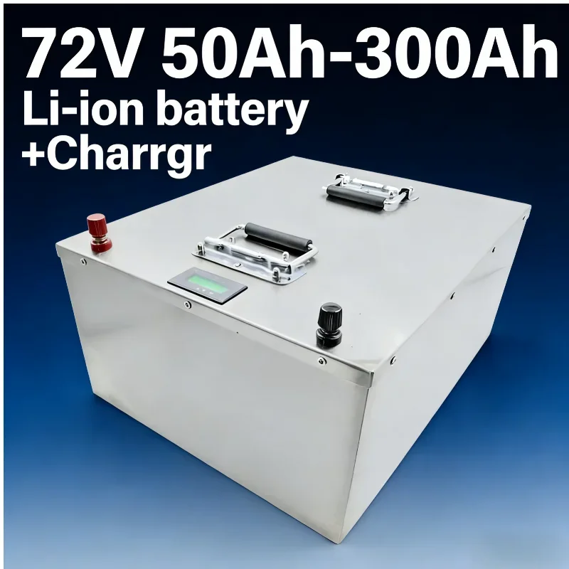 

72V 50Ah to 300Ah Lithium Li-ion Battery Pack with Bluetooth BMS Fast Charging Compatible with 3KW 7KW 14KW Skateboard Sightseei