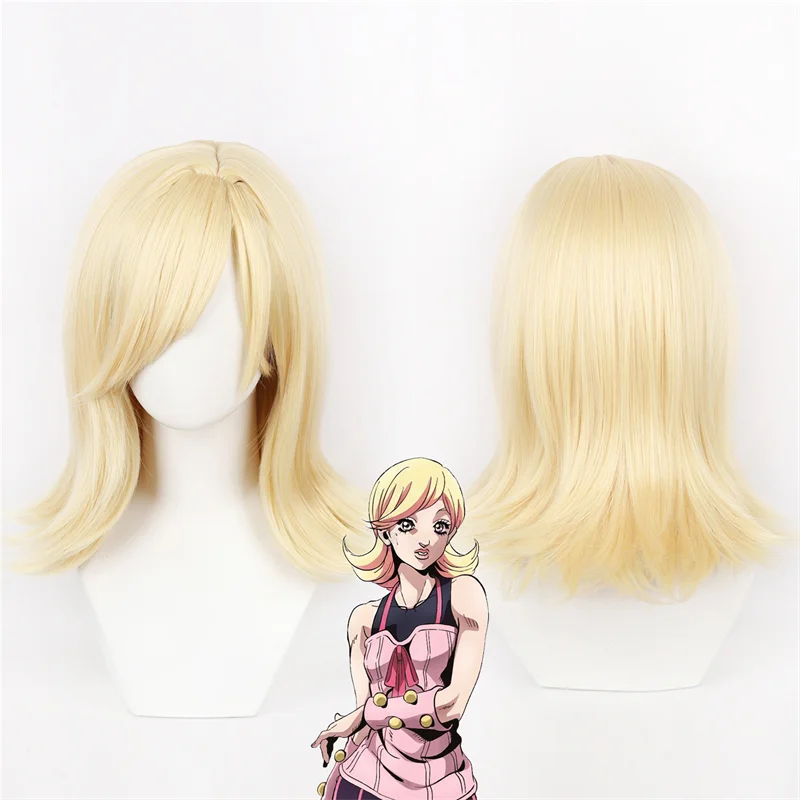 

Anime Lucy Steel Cosplay Wig JOJO STEEL BALL RUN Role Play Hair High Temperature Wire Hair With Wig Cap For Women