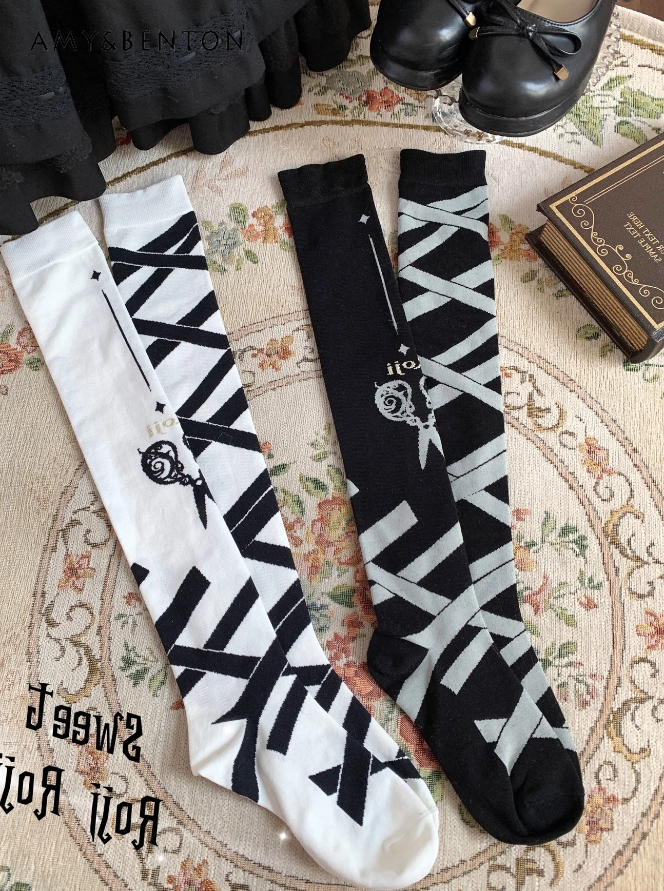 

Субкультура, готические носки в стиле Лолиты, женские осенне-зимние сексуальные гольфы из чистого хлопка со шнуровкой и бантом, японские милые крутые чулки