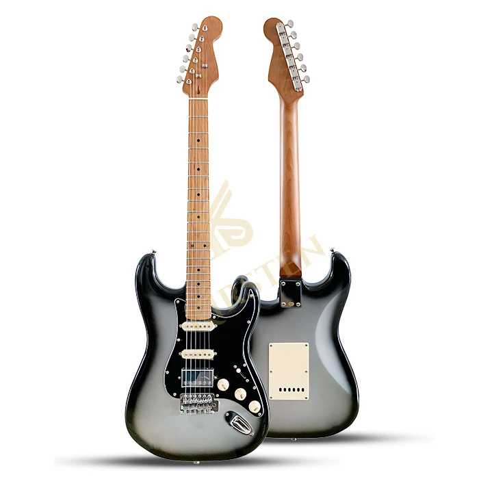 أداة وترية مخصصة تقبل التقاطات ألنيكو SSH أحمر أسود 39 بوصة مابل الرقبة الحور الجسم الغيتار الكهربائي