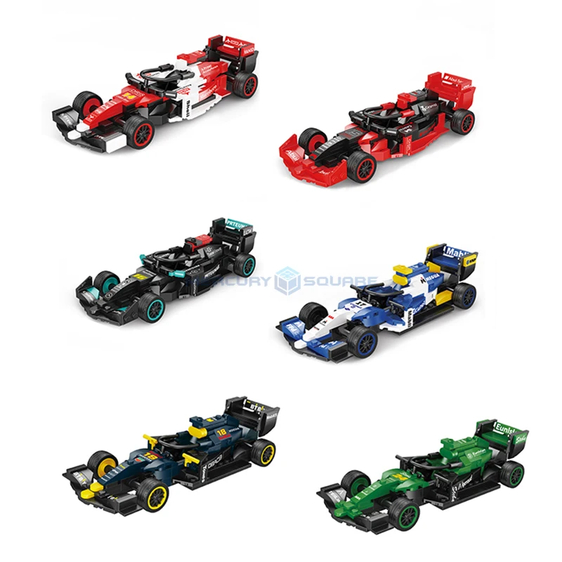 F1 Racing Car Series MOC 50014- 50019 Building Blocks Speed Vehicle Bricks Model High Tech Ideas Collection Toy Gift Kids Aldult