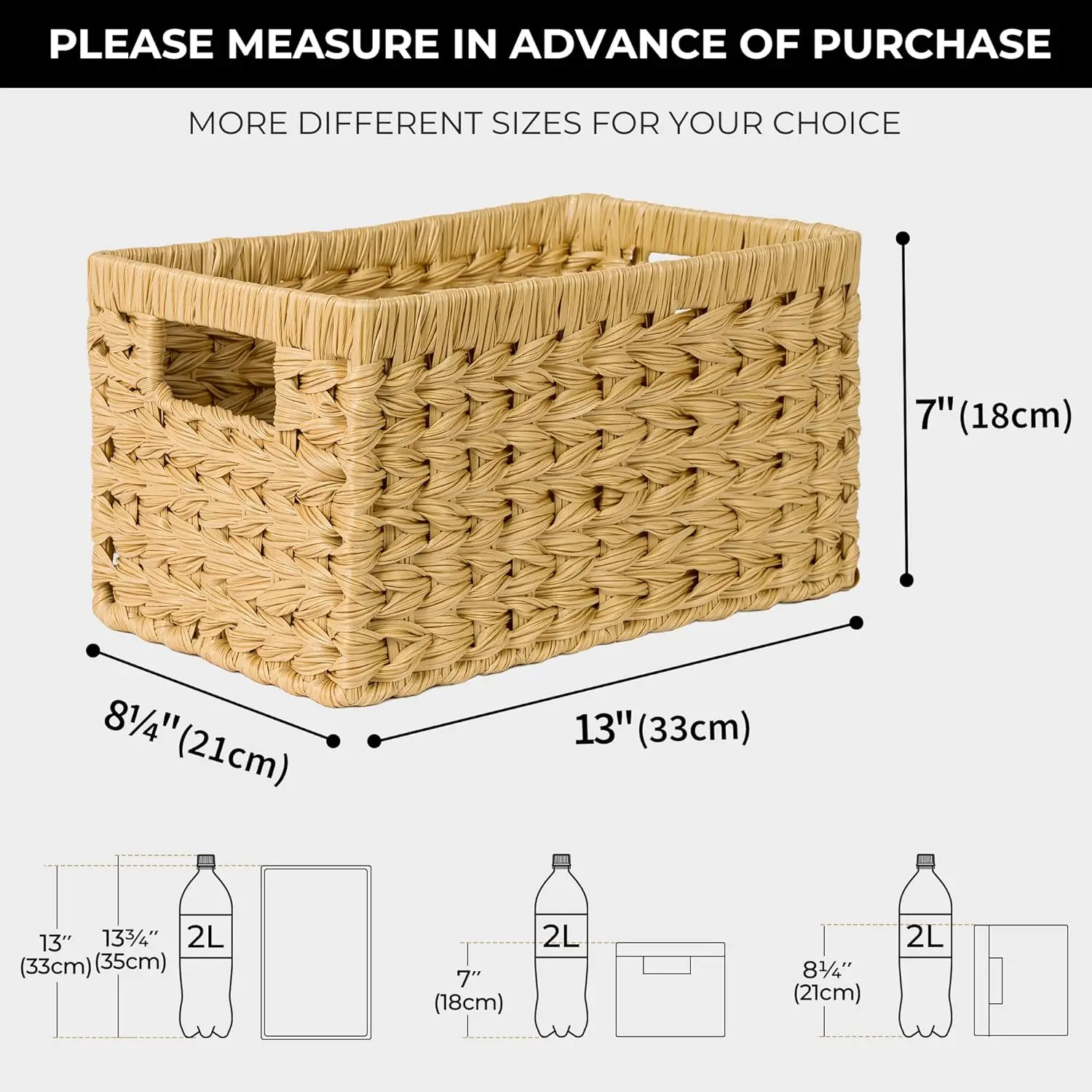 Wicker Storage Baskets, Woven Baskets for Shelves, Waterproof Baskets for Organizing