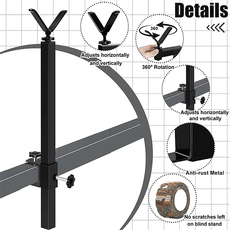 Portable Tree Stand Shooting Rest: Adjustable Angle & Height, camo Tape, Ensures Rustproof Hunting Experience.