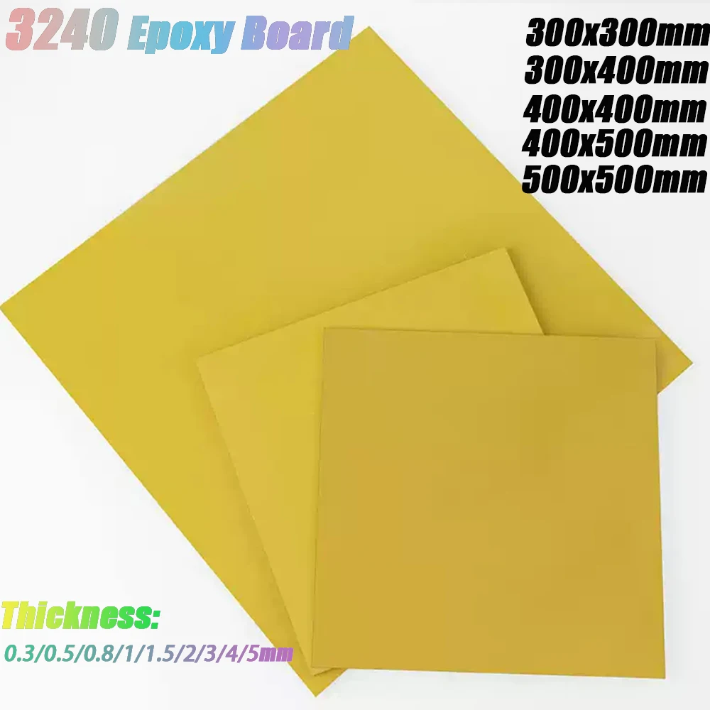 1-3Pcs Yellow 3240 Epoxy Plate Insulation Fiberglass Board High Temperature Resistant 0.3-5mm Thickness Protection Sheet DIY