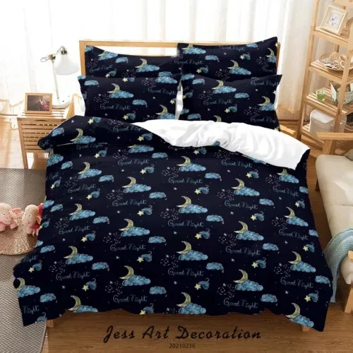

Cartoon Moon Duvet Cover Bedding Set Decoration Gift Suitable for Children Boys Girls and Adults Soft Comfortable and Breathable