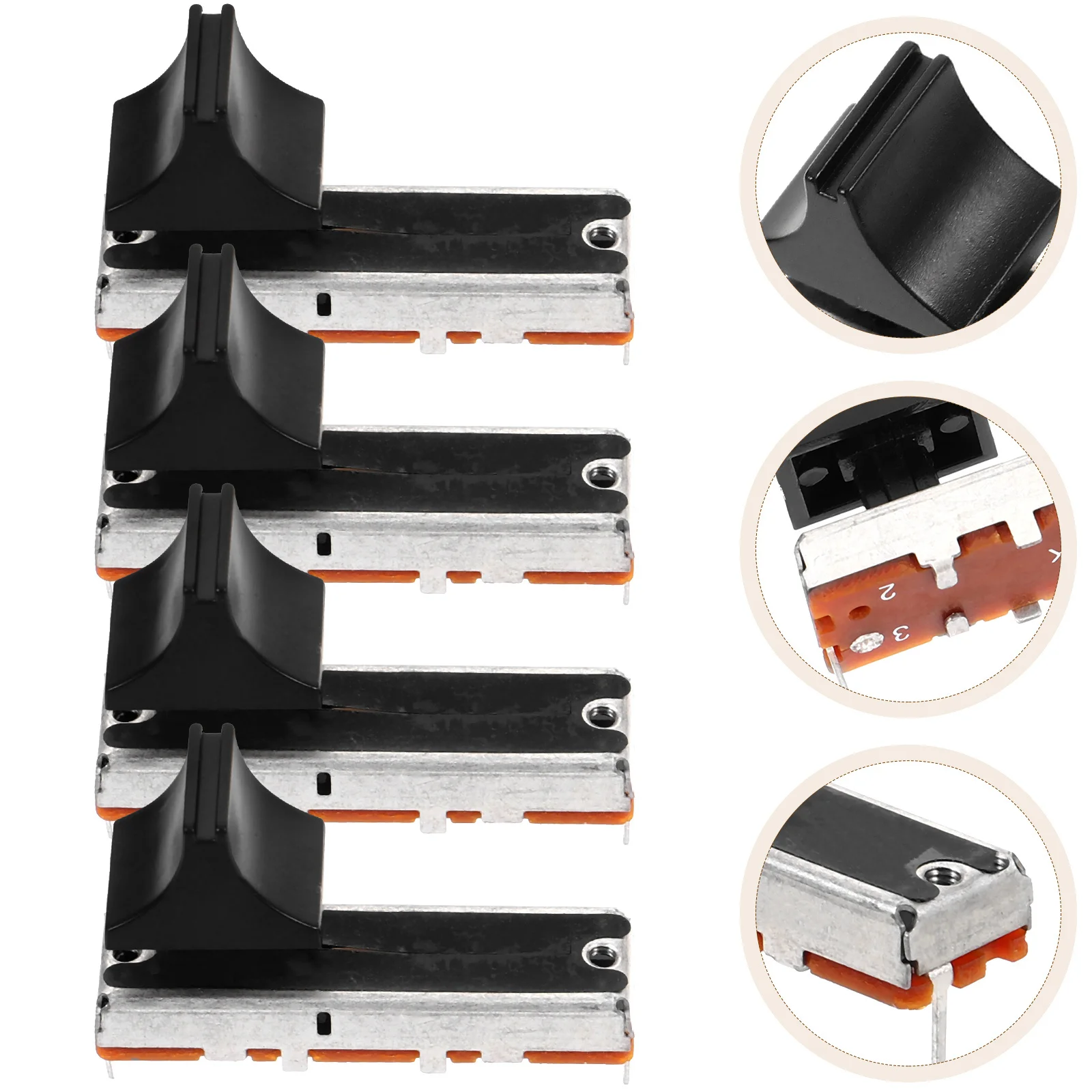 

4Pcs Sliding Potentiometer Replacement Linear Electronic Stereo Potentiometer for Audio Mixer Turntable Dj Control