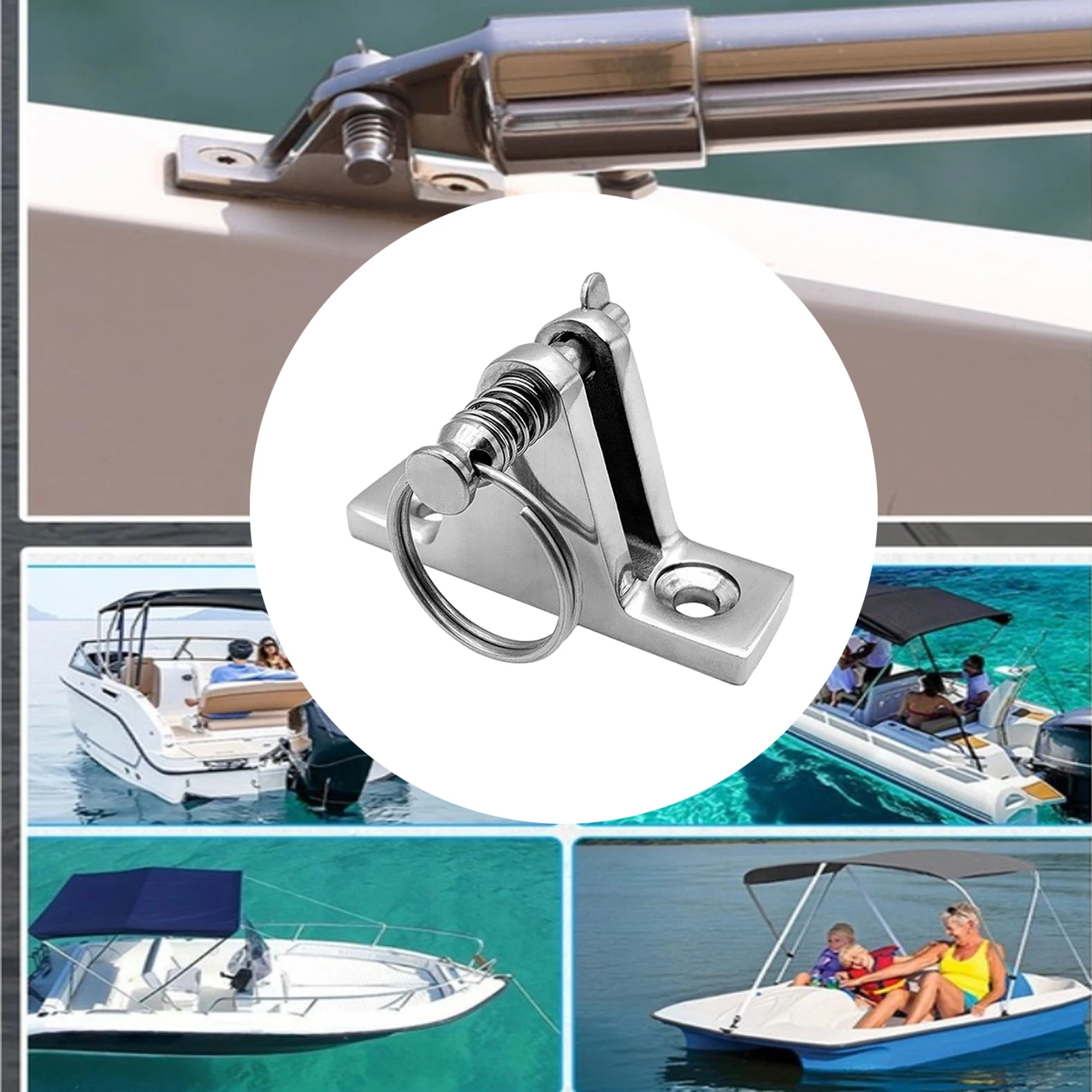 

Deck Mounting 316 Deck Hinge Marine Hardware Stainless Steel Deck Hinge Yacht Equipment Quick-release Pin Ring